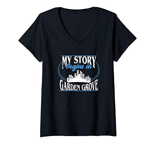 Womens Born in Garden Grove V-Neck T-Shirt Womens Born in Garden Grove V-Neck T-Shirt