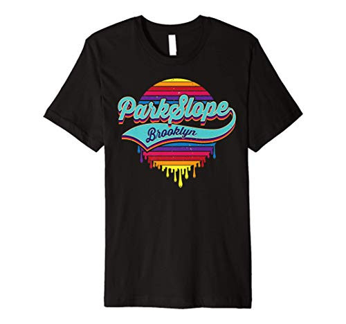 Park Slope, Brooklyn Typographic Dripping Paint Design Premium T-Shirt