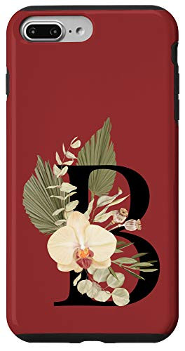 iPhone 7 Plus/8 Plus Cute Monogram Letter Initial B Personalized Tropical Floral Case