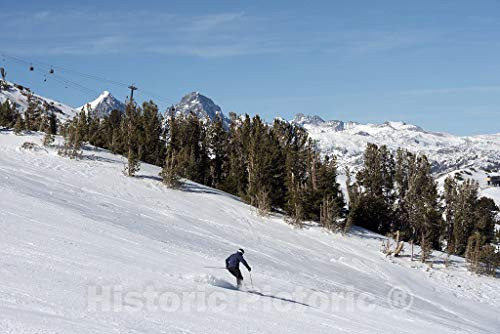 Historic Pictoric Mammoth Lakes, CA Photo - Skier on ski Slope, Mammoth Lakes, California - 12in x 8in Historic Pictoric Mammoth Lakes, CA Photo - Skier on ski Slope, Mammoth Lakes, California - 12in x 8in