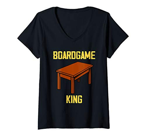 Womens Board Game King board games table retro games gift V-Neck T-Shirt