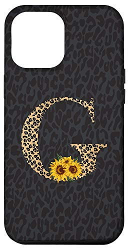 iPhone 12 Pro Max Leopard Cheetah Animal Print Sunflower Letter G Monogram Case