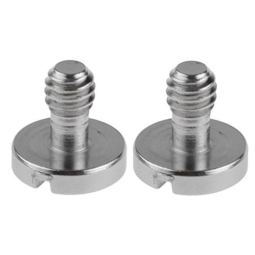 Neewer Stainless Steel 1/4" Mounting Screw (without Ring) 0.39"/10mm Shaft for Camera Tripod Monopod or Quick Release (QR) Plate -2 Pack