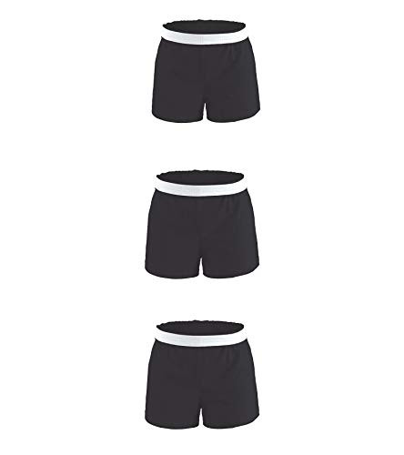 Soffe Girls' Authentic Cheer Short, Black, X-Large (3-Pack)