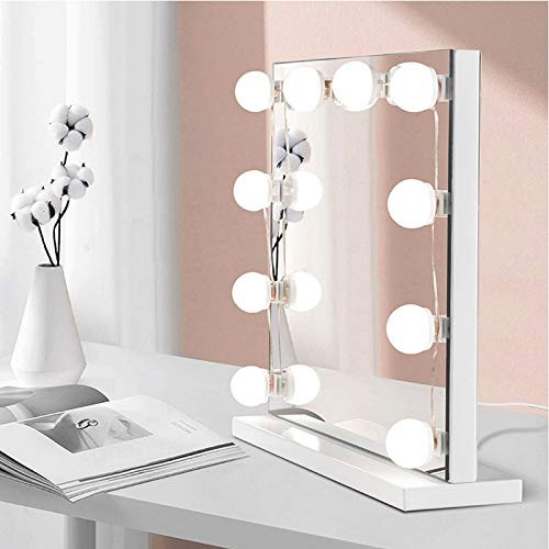 LED Makeup Mirror Light Bulb Hollywood Vanity Lights Stepless Dimmable Wall Lamp10Bulbs Kit for Dressing Table