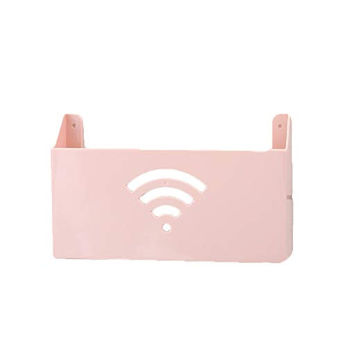 ARLT Router Storage Box WiFi Router Boxes with Double-Sided Tape Cable Power Plug Wire Wall Mounted Shelf Storage Rack Organizer (Color : Red)