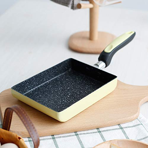 Omelette Pans, Rectangle Frying Pan Mini Frying Pan,Frying Pan Pancake Omelette Egg Pots Tamagoyaki Japanese Omelette Pan(Yellow)