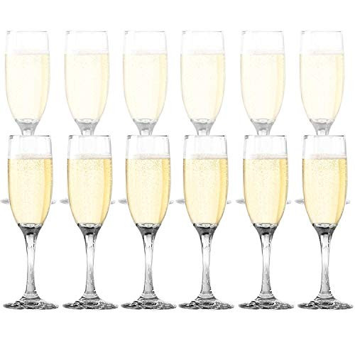Dailyware Toasting Flutes (Set of 12), Elegant Style Glasses, Perfect for Special Occassions