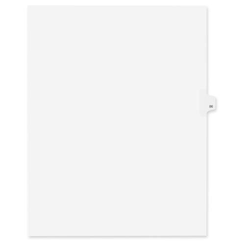 Kleer-Fax 90000 Series Numerical Side Tab Index Divider,Printed 86 - 25 Tab(s)/Set - 8.5" x 11" - 25