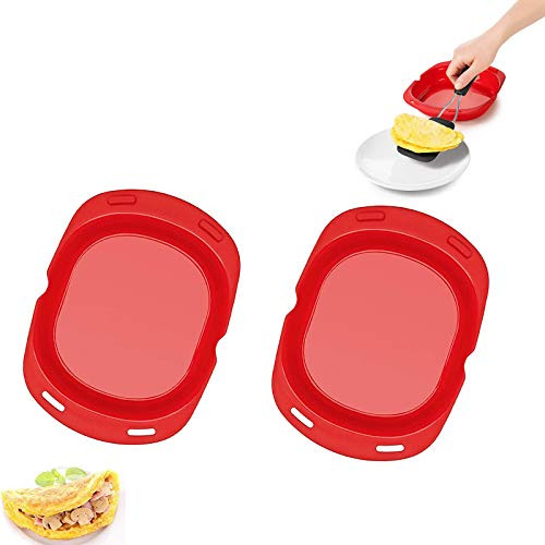 Microwave Silicone Omelet Maker,foldable Microwave Omelet Maker,egg Roll Baking Pan Omelette Tools,quick and Easy Breakfast Set (2PCS)