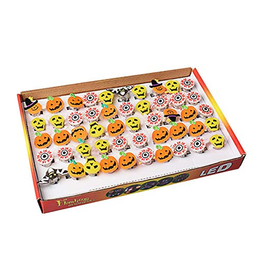 50 PCS Halloween LED Rings Halloween Party Favors Rings LED Flash Rings Light Up Rings Glow in The Dark Party Supplies Non Candy Halloween Treats Goodie Bag Fillers for Halloween Party and Event 50 PCS Halloween LED Rings Halloween Party Favors Rings LED Flash Rings Light Up Rings Glow in The Dark Party Supplies Non Candy Halloween Treats Goodie Bag Fillers for Halloween Party and Event