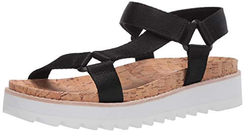 STEVEN by Steve Madden Women's CASI01D1 Flat Sandal, Black, 8.5