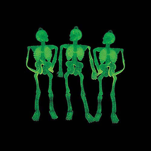 Fun Express Glow in The Dark Skeletons for Halloween (144 Pieces)