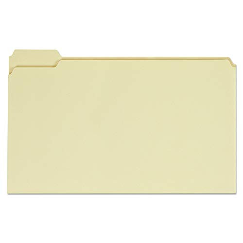 Universal UNV15115EE File Folders, 1/5 Cut Assorted, One-Ply Top Tab, Legal, Manila, 100/box