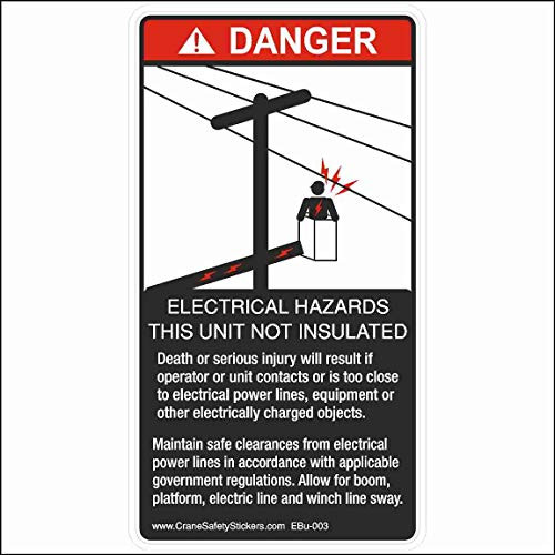 Electrical Proximity Warning ANSI Safety Sticker for Bucket Trucks
