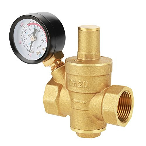 ??????? ???? ?????Simlug Brass Water Pressure Regulator with Gauge, DN20 Adjustable Water Pressure Regulator Reducer with Gauge Meter