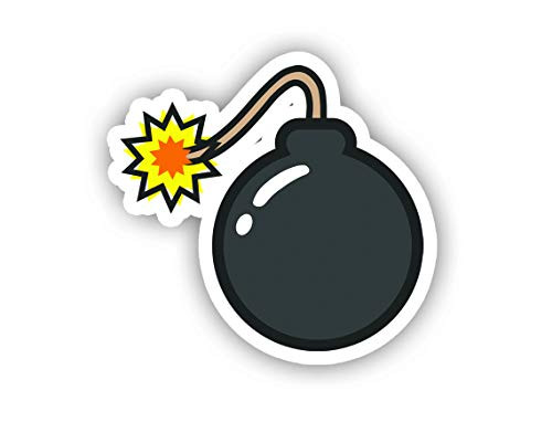 Cartoon Bomb Sticker Car Decal Vinyl Sticker - Vinyl Decal - Car, Bumper, Laptop, Decor, Window Vinyl Decal Sticker - (4 Vinyl Decal)