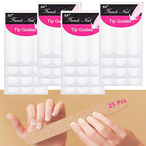 1200 Pieces French Manicure Nail Art Stickers, Self-Adhesive Nail Sticker Tips, French Tip Nail Stickers Guides for Nail Art Design Manicure DIY Decoration (White) 1200 Pieces French Manicure Nail Art Stickers, Self-Adhesive Nail Sticker Tips, French Tip Nail Stickers Guides for Nail Art Design Manicure DIY Decoration (White)