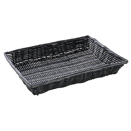 Basket Black Wicker - 16" L x 12" W x 2 1/2