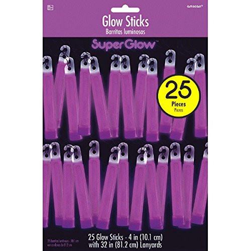Amscan 310087.1 4" Glow Stick Mega Value Pack - Purple, Party Accessory, 25pieces