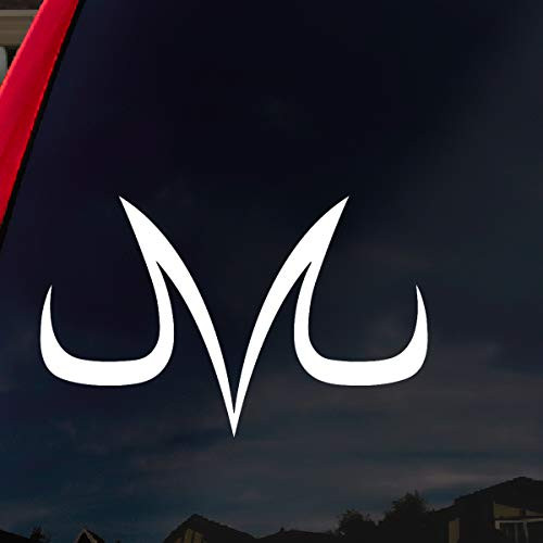 SoCoolDesign Vegeta Majin Dragon Character Symbol Car Window Vinyl Decal Sticker 6" Wide (White)