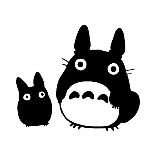 Bargain Max Decals - Totoro Black Decal Studio Sticker Decal Notebook Car Laptop 5" (Black)
