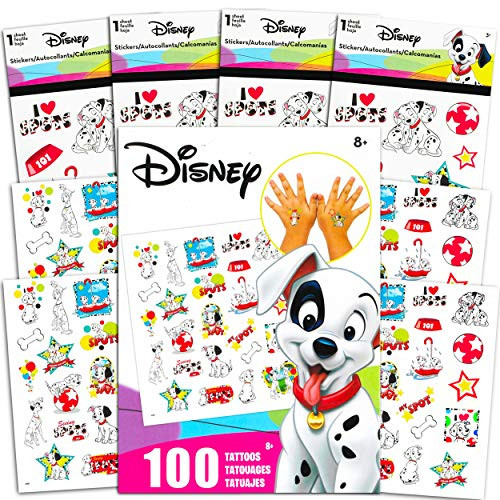 Disney 101 Dalmatians Stickers and Tattoos Party Favors Pack ~ 100 101 Dalmatians Temporary Tattoos and 100 101 Dalmatians Stickers (101 Dalmatians Party Supplies)