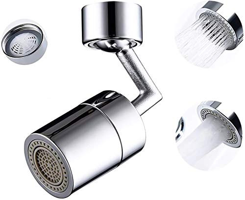 Universal Splash Filter Faucet, 720° Rotate Faucet Aerator Sink, Big Angle Large Flow Aerator Dual Function Faucet Aerator, Rotatable Bubbler Tap Sprayer Attachment for Kitchen Bathroom (1 pcs)