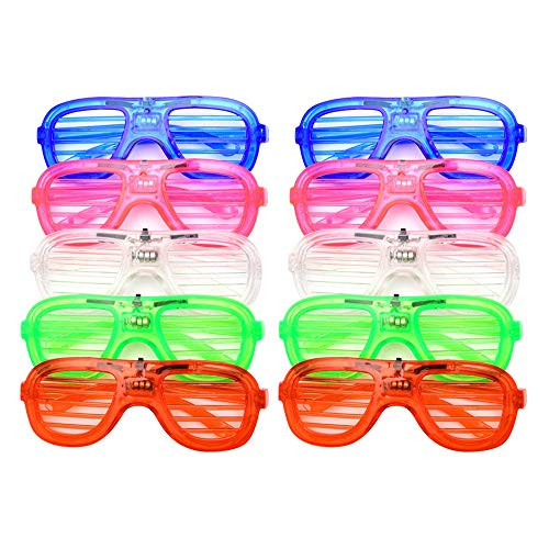 Esoes LED Glasses,10 Pack Light Up Party Glasses Glow in The Dark Party Supplies Shutter Shades Rave Neon Flashing Glasses Carnival Sunglasses for Adults Kids Birthday Halloween Party (15.5x14) Esoes LED Glasses,10 Pack Light Up Party Glasses Glow in The Dark Party Supplies Shutter Shades Rave Neon Flashing Glasses Carnival Sunglasses for Adults Kids Birthday Halloween Party (15.5x14)