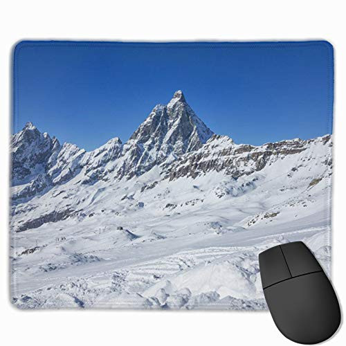 Gaming Mouse Pad,Premium-Textured Mouse Mat Pads,Cute Mousepad for Gamer, Office and Home Sky Blue Mountain Cervinia Italy Ski Slopes White Snow