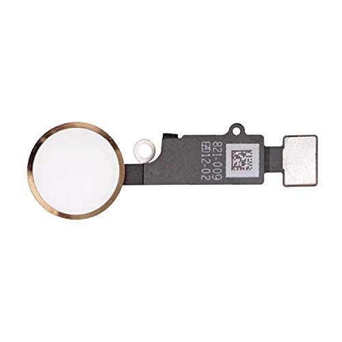 Home Button Main Key Flex Cable for iPhone 8 and 8 Plus Assembly with Rubber Ring Replacment Part (Gold)