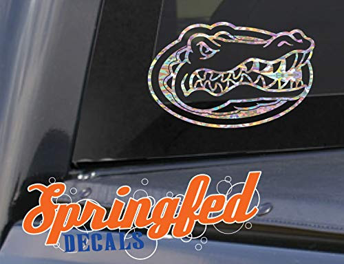 Florida Gators HOLOGRAPHIC CRYSTAL GATOR HEAD LOGO 6" Cut Vinyl Decal Car Truck Window UF Sticker FBA