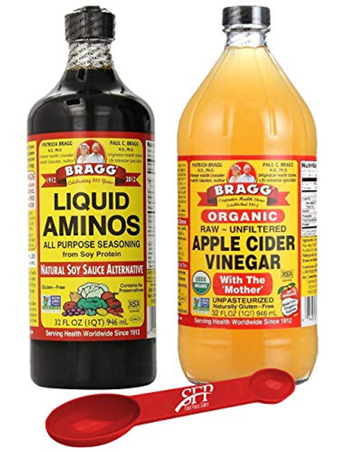Braggs Organic Health Saver Package: Braggs Organic Liquid Aminos 32 oz Plus Bragg's Apple Cider Vinegar Organic Raw Unfiltered, 32 Oz Braggs Organic Health Saver Package: Braggs Organic Liquid Aminos 32 oz Plus Bragg's Apple Cider Vinegar Organic Raw Unfiltered, 32 Oz