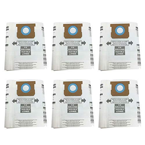 Vacuum Bags for Shop-Vac 9066100 5-8-Gallon, Wet Dry Vac Dust Collection Bags for 5 to 8 Gallon Shop Vacuums, 6 Packs