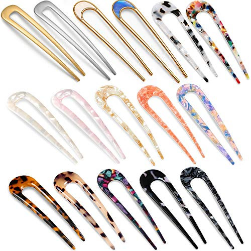 Janinka 16 Pieces U-Shaped Hairpin with 2 Prongs Vintage Hair Pin Fork Sticks Tortoise Shell U Shape Hair Clips Bun Hair Pins Clips for Women Girls Updo Hairstyles Hair Styling Accessories Janinka 16 Pieces U-Shaped Hairpin with 2 Prongs Vintage Hair Pin Fork Sticks Tortoise Shell U Shape Hair Clips Bun Hair Pins Clips for Women Girls Updo Hairstyles Hair Styling Accessories