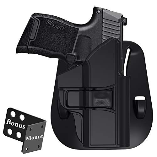 77GO P365 Holster for Sig sauer P365 Micro-Compact, Sig sauer P365 SAS, OWB Paddle Polymer Holster, Tactical Gun Holster, Adjustable Cant  and  Trigger Release - Right Handed