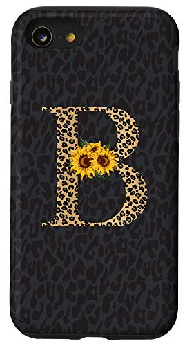 iPhone SE (2020) / 7 / 8 Leopard Cheetah Animal Print Sunflower Letter B Monogram Case