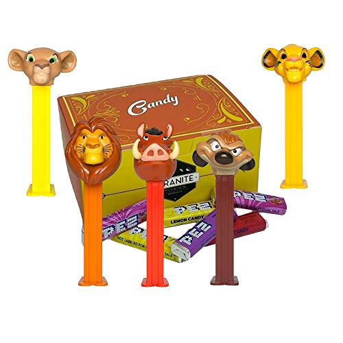 Lion King Pez Candy Dispensers Set - With EXTRA Pez Candy Refills - One Of Each Dispenser Simba, Mufasa, Nala, Timon and Pumba - Disney Lion King Party Favors In A Candy Box