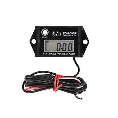 Digital Maintenance Gasoline Small Engine Tiny Tach Hour Meter Tachometer Used for ZTR Lawn Mower Tractor Snowmobile Outboard Motorcycle Generators Boat ATV Chainsaws