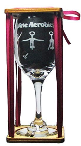 Wine Aerobics Stemmed Wine Glass with Charm and Presentation Packaging