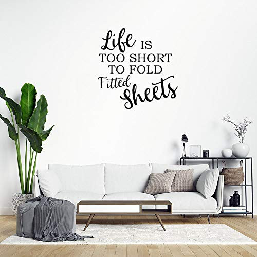 NoBrands 24" Wall Decals, Quote Wall Decal, Life is Too Short to Fold, Inspirational Lettering, Wall Sticker, Vinyl Family Wall Decal, for Living Room Bedroom, Room Art Decoration