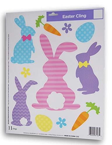 Easter Window Clings - Patterned Bunnies - 11 Pieces