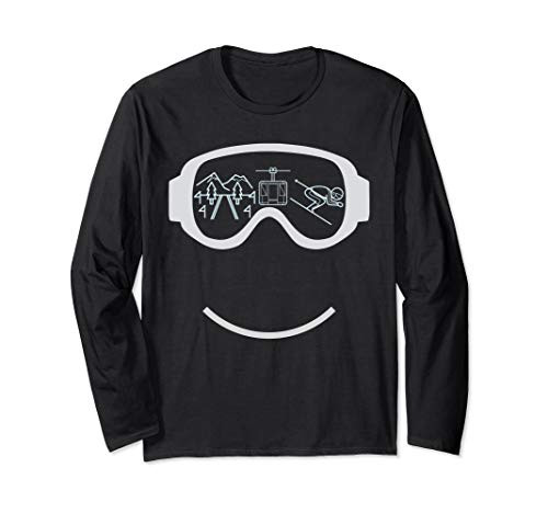 Skiing Glasses Funny Mountains Slope Skier Humor Gift Long Sleeve T-Shirt