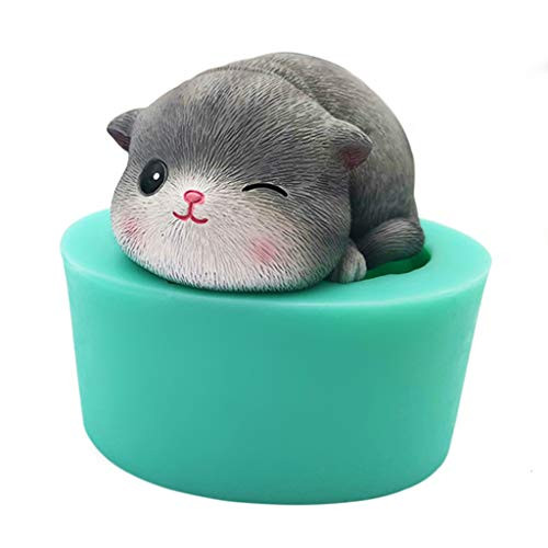 HUGUWEDING 3D Cats Silicone Mold Clay Soap Epoxy Mould DIY Cake Chocolate Dessert Fondant, DIY Candy Chocolate Fondant Mold, Cake Decoration Molds for Handmade Gifts