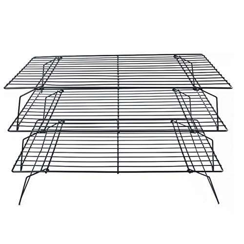 YIYU Cooling Racks Stackable 3-Tier Cooling Rack for Cookies, Bread, Cakes and More, Baking Tray Cross Grid Net Mat Cooling Rack