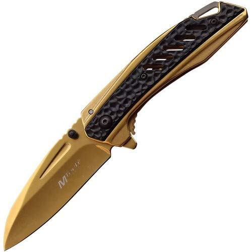 Mtech MT-A1133GD Gold Framelock A/O Folding Knife Pocket Folder