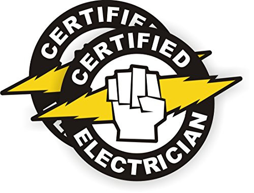 Certified Electrician Hard Hat Sticker / Helmet Decal Label Lunch Tool Box