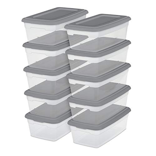 Sterilite 10 Pack 6qt - Titanium Lid - 14" L x 8" W x 4 7/8" H