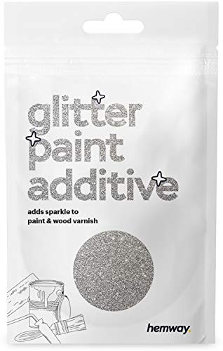 Hemway Glitter Paint Additive Sample - Silver - Mix with Emulsion Water Based Paints Wall Ceiling Glitter Paint - 10g