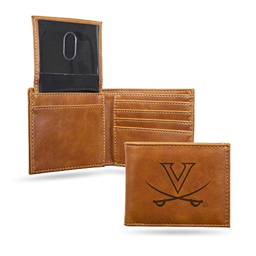 NCAA Rico Industries Laser Engraved Billfold Wallet, Virginia Cavaliers, 3.5 x 4.25-inches